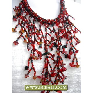 Black and Reds Casandra Necklaces Fashion Beading